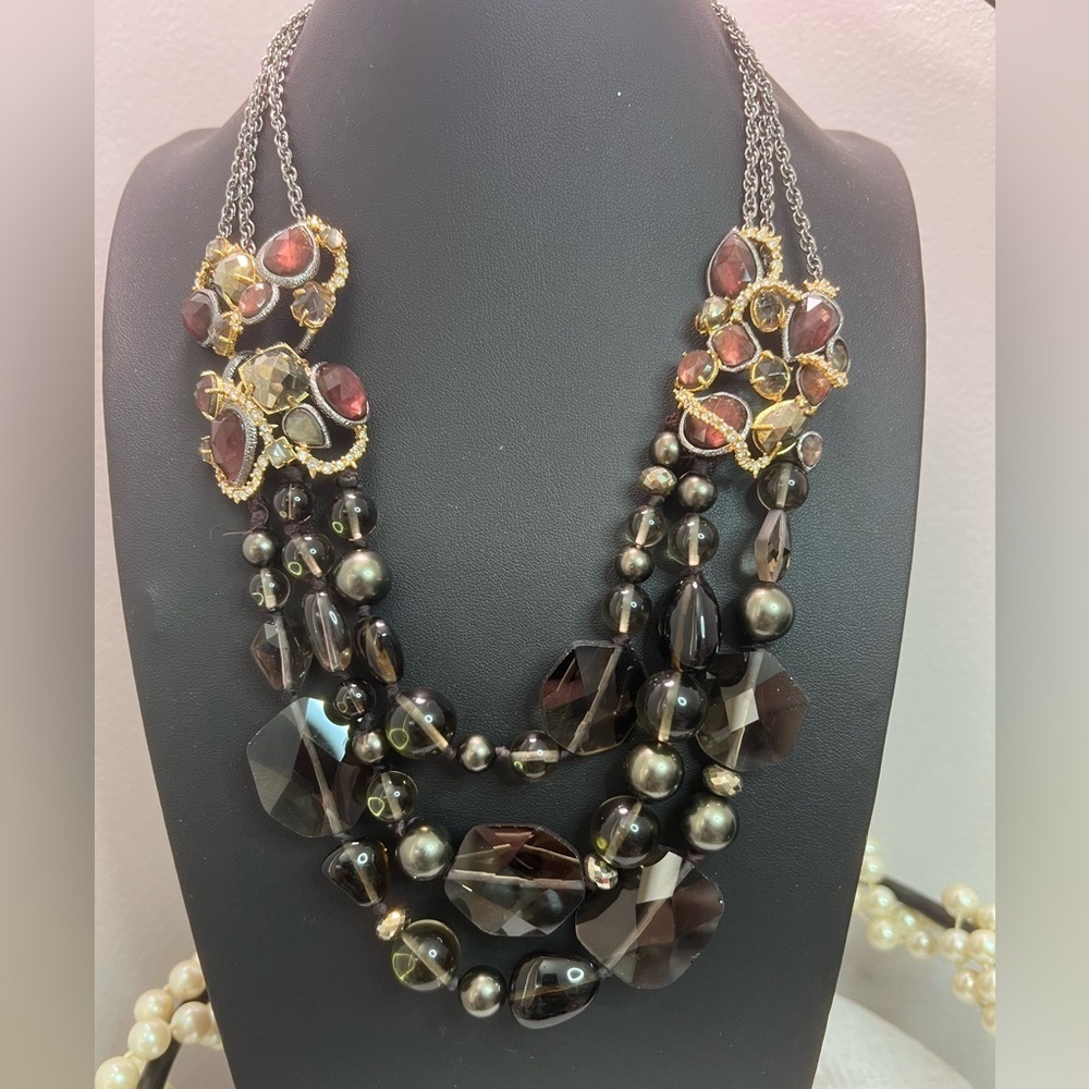 Alexis Bittar Glass Statement Necklace 22” D12